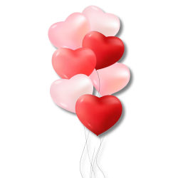 Ballong hjärta 5 stk rosa röd vit födelsedag alla hjärtans dag multifärg