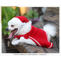 Nissekjole til liten hund frakk og hette rød hvit jul Red