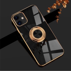 Luksuriøst stilig deksel iPhone 12 Pro Max med ringstativfunksjo Black one size