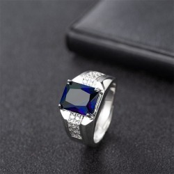 Elegant ring för män i guld grön & blå kunglig stil Blue one size