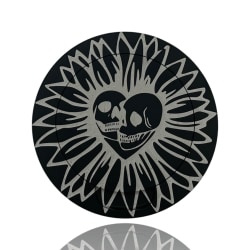 Svart aluminiumssnusboks med kult hodeskallemønster hjerte Black