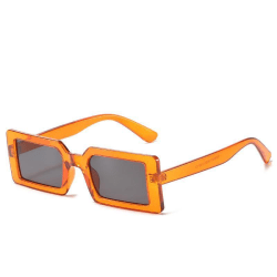 Solglasögon kvinnor rektangulär trend 2021 sommar retro orange Orange one size