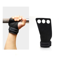 Handskar för bra grepp vid tyngdlyftning gym handflata Svart