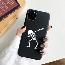 iPhone 12, 12 Pro & Max skal svart skelett som gör dab Black one size