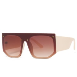 Solglasögon unisex bred bågar elastiskt material i rosa och brun Beige one size