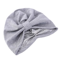 Turban med 2 lager hijabi satin bomull flera färger Grey one size