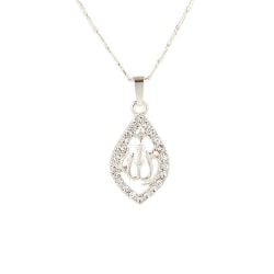 18k kullattu ketju Allahin muslimi kristalli timantti islamilla Silver one size
