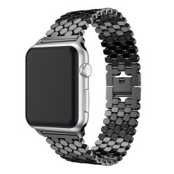 Apple Watch Watchrem fiskeskala metall rustfritt stål 42/44/45mm Black Black
