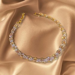 Vackert armband med ovala diamanter lyx gåva guld för kvinnor Guld one size
