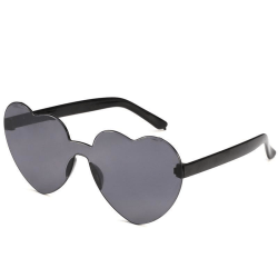 Retro hjärtformade solglasögon dam överdimensionerade UV400 Black one size