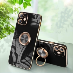 ║iPhone 12 och iPhone 12 Pro║Skal Lyxigt Stilrent med ring ställ Black one size