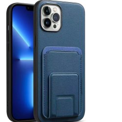 'iPhone 14 Pro' cover med stativfunktion og rum til kort Blue
