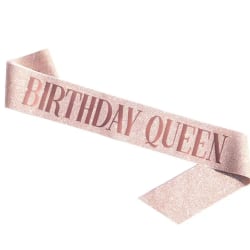 'Birthday Queen'' band för överraskning födelsedagsfirande rosa Rosa one size