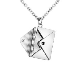Unikt halsband kuvert uttagbart brev med ord ''Älskar dig'' guld Silver one size