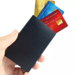 Korthållare för kreditkort och businesskort aluminium anti-skim Svart