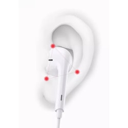Vita klassiska hörlurar Typ-C hi-fi ljud kabel samsung iPad ergo Vit one size