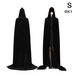 Medeltida Vampyr Hooded Kappa Häxkappor Halloween Kostym Black XL