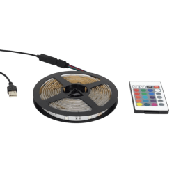 LED-slinga med Fjärrkontroll - RGB - 5 Meter Transparent