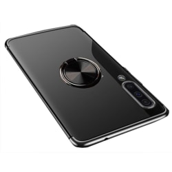 TG Praktiskt Silikonskal Ringhållare - Samsung Galaxy A50 Svart