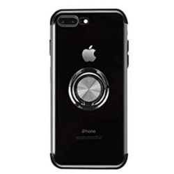 TG iPhone 7 Plus - Smidigt Silikonskal med Ringhållare (FLOVEME) Svart