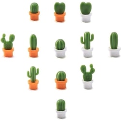 TG Set med 12 dekorativa kaktusmagneter för kylskåp, perfekta för hemmet, utanför
