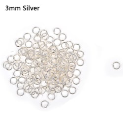 Öppna hoppringar Kontaktdon Pärlor 3/4 / 6mm Guld Silver för Jewelr Silver 3mm