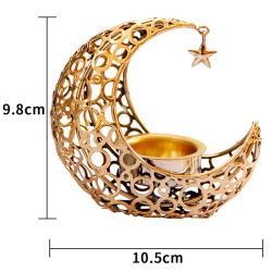 2023 Ramadan metall ljusstake bannerdekoration för Eid Al A Gold