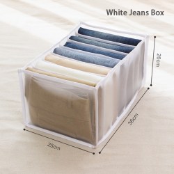 Jeans/skjortfack Förvaringslåda Garderob Kläderlåda Mesh White for jeans