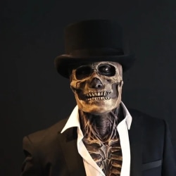 Cosplay Halloween skjelettmaske skull with hat