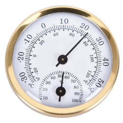 Inomhus Analog Fuktighet Temperatur Mätare Termometer Hygr Gold