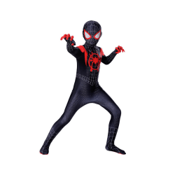 Kids Miles Morales kostym Spider-Man，Iron Spider-Man Cosplay Halloween Set Miles 110cm