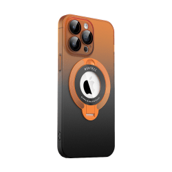 Osynliga magnetiska stativ för iPhone 15-serien Fodral Frosted Skin Gradientfärger Orange Svart iPhone15 Pro Max