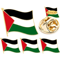 3 st Palestinas flagga Brosch Flagga Metallmärke Kläder Accessoarer fladder