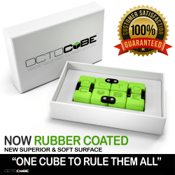 OCTOCUBE Infinity Fidget Cube Magisk Evighetskub - Grönt Gummi Grönt Gummi - Vit Gift Box