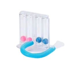 Djupandning Lungtränare Vital Capacity Incitament Fyrbollsapparat Spirometer, tvättbar och hygienisk