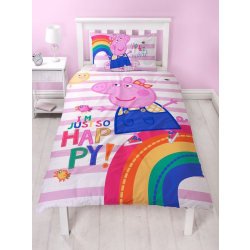 Peppa Pig Hooray IÂ´m So Happy Pussilakanasetti Bed linen 135x20 White