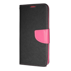 iPhone 12 Mini Plånboksfodral Fancy Case Svart-Rosa multifärg
