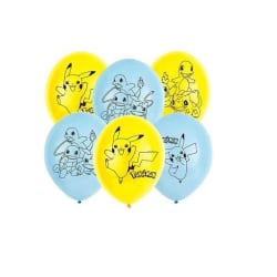6-Pack Pokemon Pikachu Latexballonger 27cm Helium Quality multifärg one size