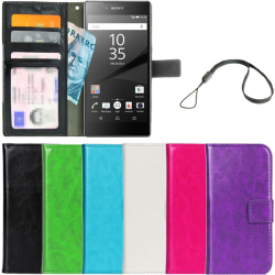 Plånboksfodral Sony Xperia Z5 ID/Foto Ficka + Handlovsrem Svart