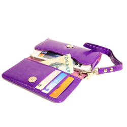 Plånboksfodral Handväska iPhone SE/5S/5/5C/4S + Handledsrem Lila