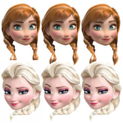 Disney Frozen Frost Anna Elsa Masker 6st multifärg one size