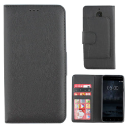Colorfone Wallet Nokia 6 Plånboksfodral BLACK Svart