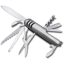 Multiverktig Fickkniv med 11 funktioner för Jakt Camping & Frilu Silver