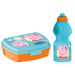 2-Pack Peppa Pig Gurli Gris George Madkasse & Pop-up Vandflaske Multicolor