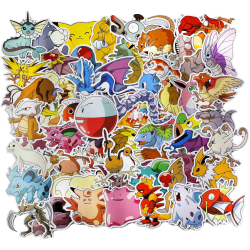 50st Pokemon Gadget klistermærker Sæt Vinyl-stickers Genanvendel Multicolor