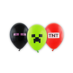 6 Pack Minecraft Latex Balloon 30cm Multicolor one size