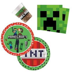 Kolmen paketin Minecraft-juhlapaketti 8 hengelle Multicolor