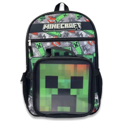 2-Pack Minecraft TNT Creeper Skoletaske med Madpakke 43cm Multicolor one size