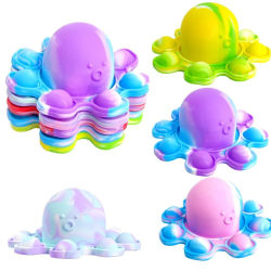 Fidget Pop It Toy Stress Legetøj Farverig Blæksprutte/Octopus Multicolor