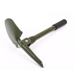 Sammenleggbar multi-tool mini spade, hakke, sag, Kompass overlev Green